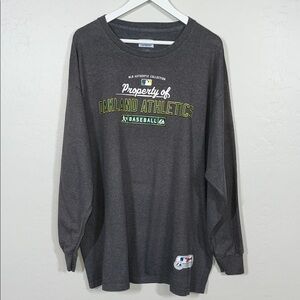 Majestic MLB Oakland Athletics Vintage Dark Gray Long Sleeve Shirt 2X